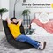 Foldable Floor Sofa Chair 14 Position Adjustable Recliner Cotton Linen